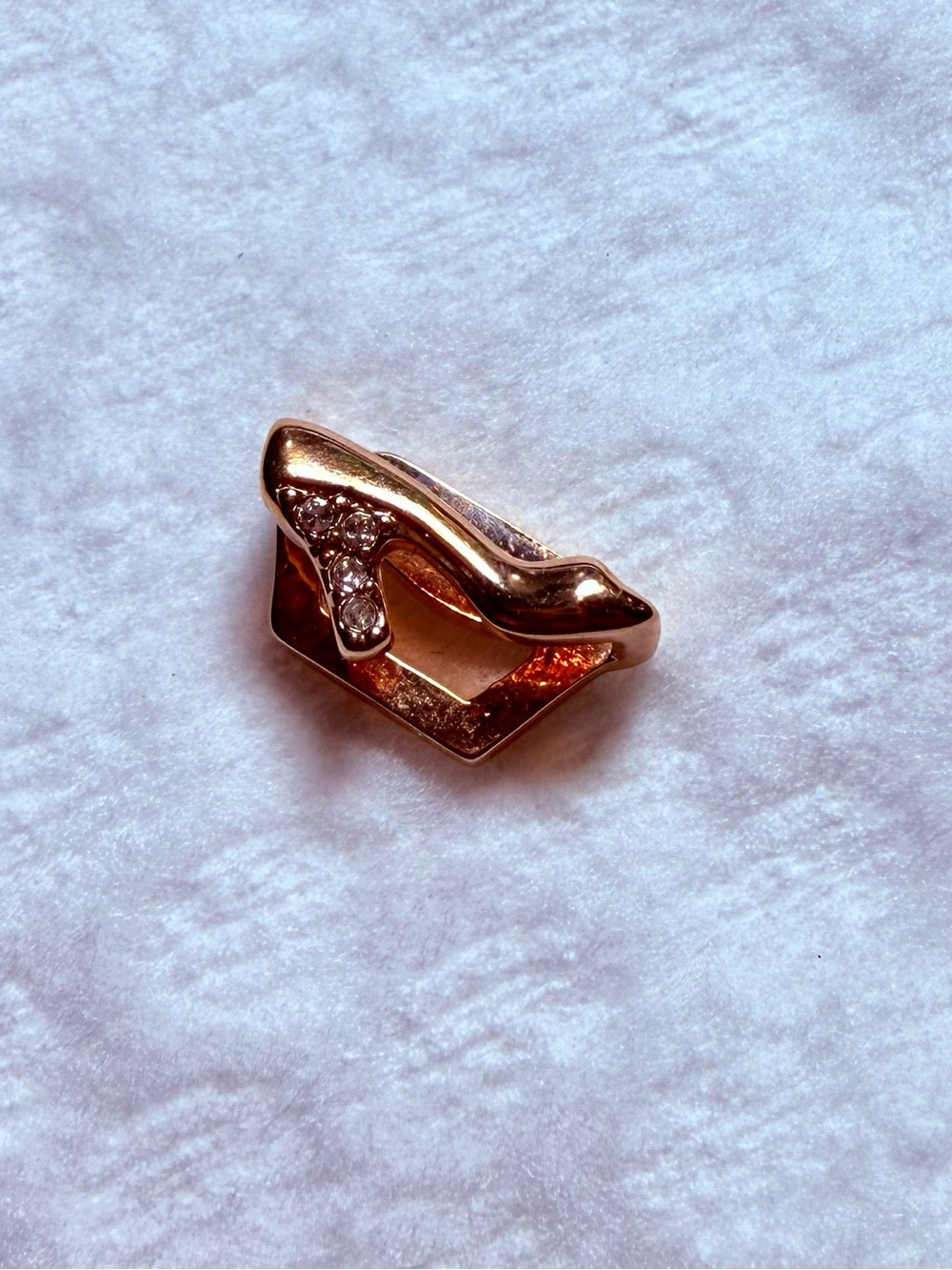 KEEP Collective Gold High Heel Charm with Clear Crystals